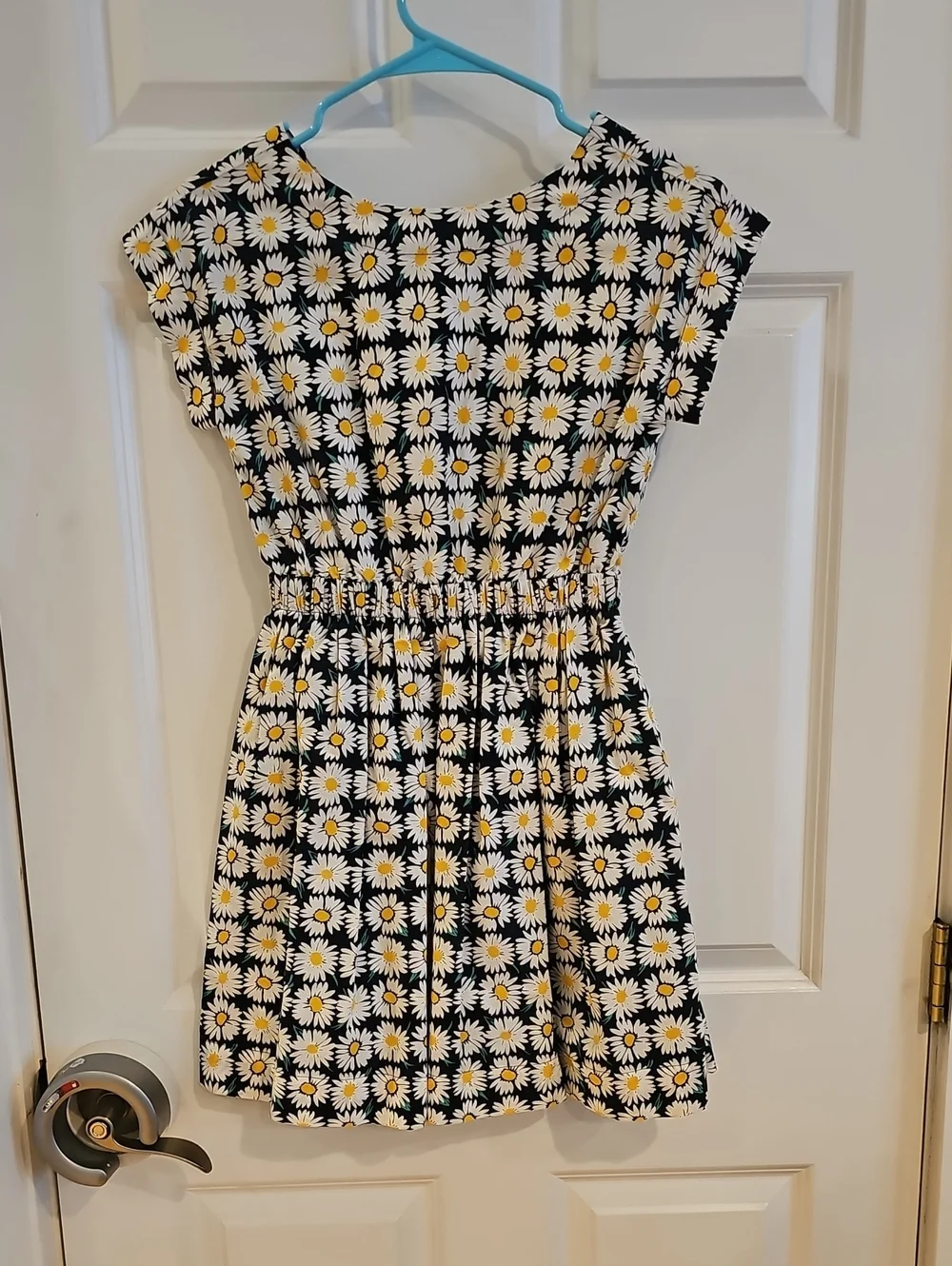 J Crew Crewcuts Navy Daisy-Print Elastic-Waist Casual Dress Girls 10